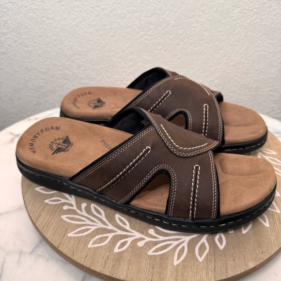 Men’s sz 10M Dockers Sunland DRK Brown sandals,slides,mules;dad look,Y2K, - Picture 4 of 5